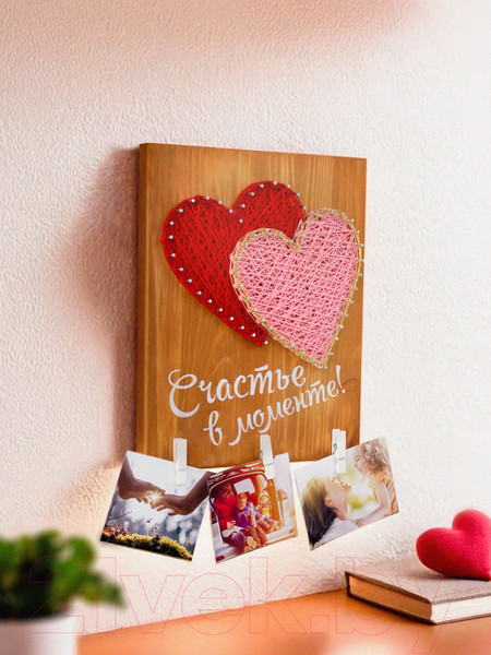 Изображение товара Набор для творчества «изонить» Woody Цвик-арт. Два сердца / 07661