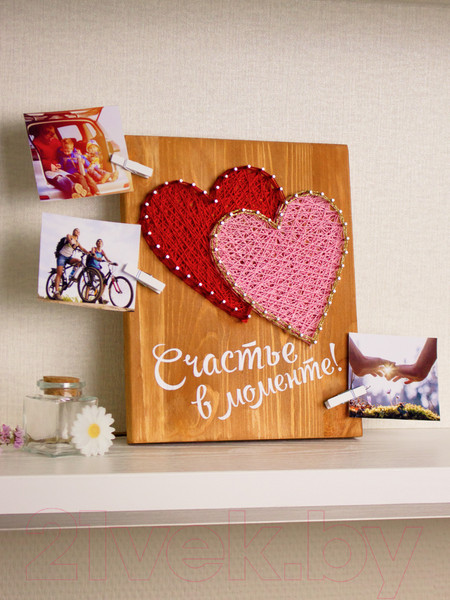 Изображение товара Набор для творчества «изонить» Woody Цвик-арт. Два сердца / 07661