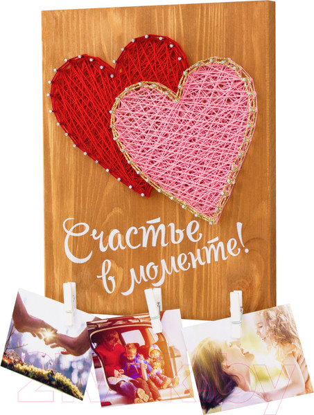 Изображение товара Набор для творчества «изонить» Woody Цвик-арт. Два сердца / 07661