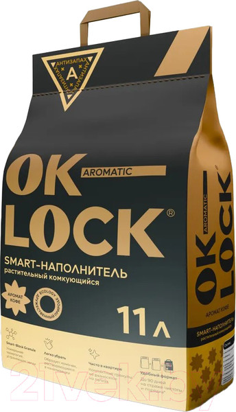 Изображение товара Наполнитель для туалета Ok-Lock Кофе комкующийся (4.76кг/11л)