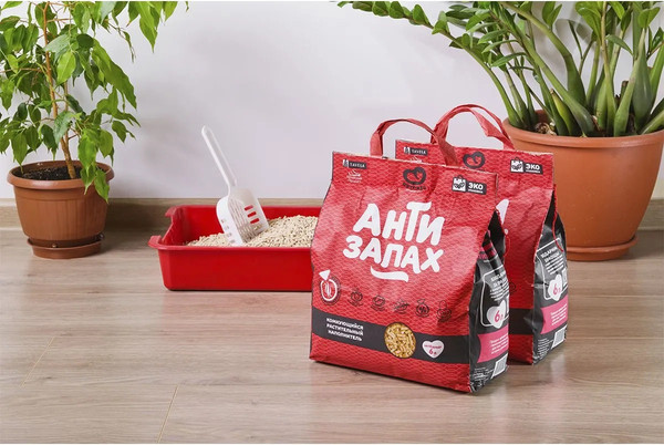 Изображение товара Наполнитель для туалета Питомец Антизапах Растительный комкующийся (2.15кг/6л)