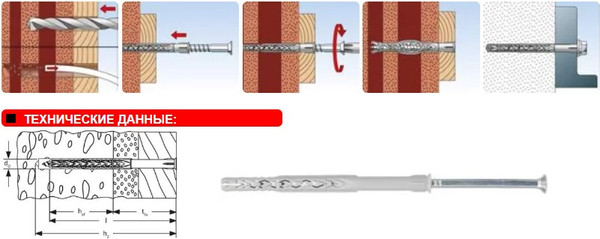 Изображение товара Дюбель рамный FISCHER SXRL 8x60 Torx 30 / 540113 (50шт)