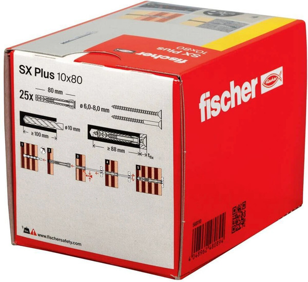 Изображение товара Дюбель распорный FISCHER SX Plus 10x80 / 568110 (25шт)