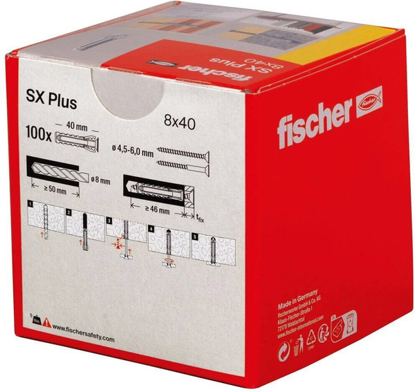 Изображение товара Дюбель распорный FISCHER SX Plus 8x40 / 568008 (100шт)