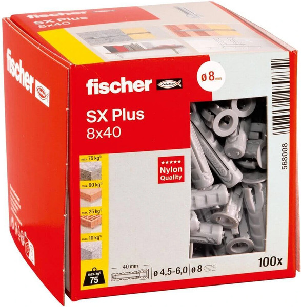 Изображение товара Дюбель распорный FISCHER SX Plus 8x40 / 568008 (100шт)