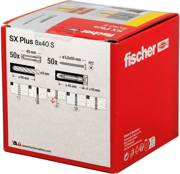 Изображение товара Дюбель распорный FISCHER SX Plus 8x40 / 568208 (50шт)