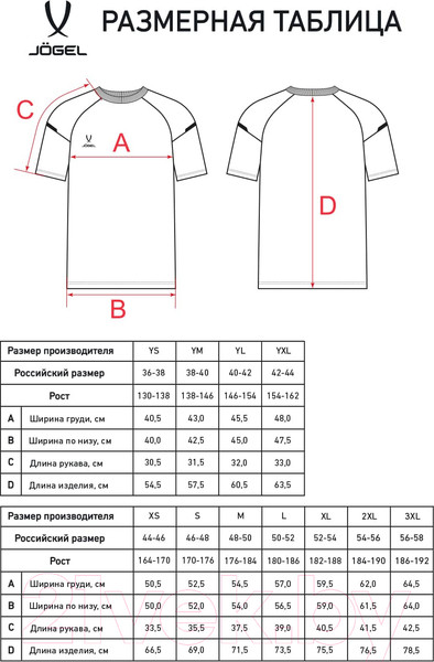 Изображение товара Футболка игровая футбольная Jogel Camp 2 CVC Training Tee (YS, серый)