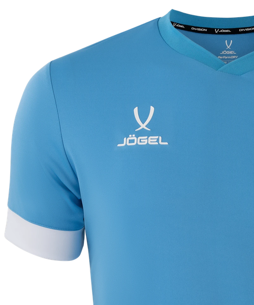 Изображение товара Футболка игровая футбольная Jogel Division PerFormDRY Union Jersey (XXL, голубой/белый/белый)
