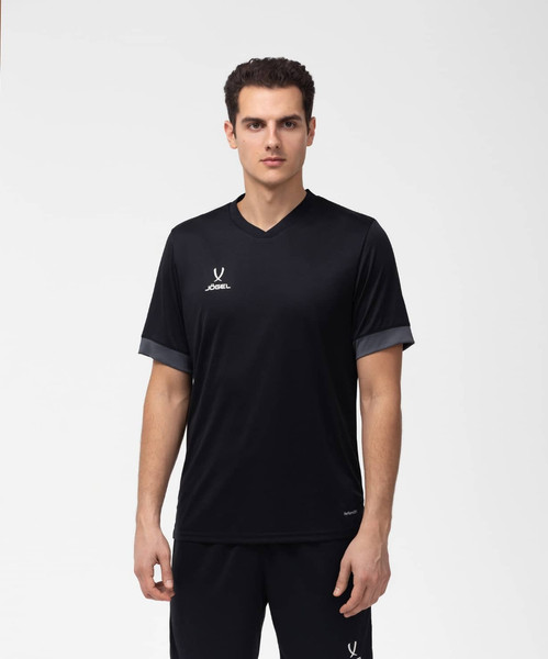 Изображение товара Футболка игровая футбольная Jogel Division PerFormDRY Union Jersey (XXL, черный/темно-серый/белый)