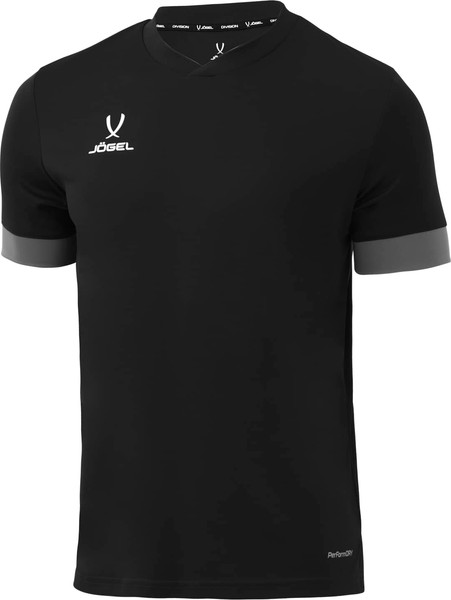 Изображение товара Футболка игровая футбольная Jogel Division PerFormDRY Union Jersey (XXL, черный/темно-серый/белый)