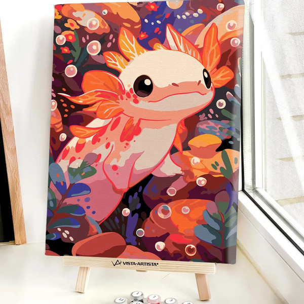 Изображение товара Картина по номерам Red Panda Милашка аксолотль p56074