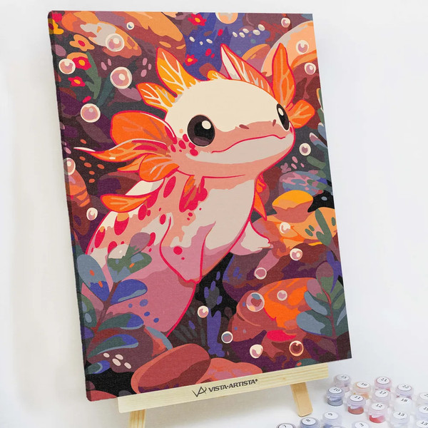 Изображение товара Картина по номерам Red Panda Милашка аксолотль p56074