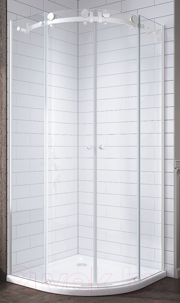 Изображение товара Душевой уголок Adema Слайд 90 (белый/прозрачное стекло)