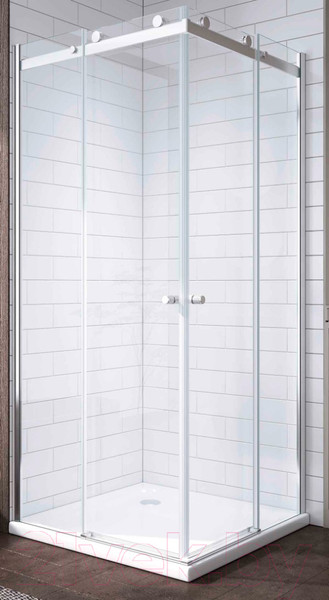 Изображение товара Душевой уголок Adema Слайд Виеркант 100 (хром/прозрачное стекло)