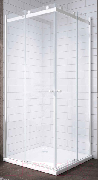 Изображение товара Душевой уголок Adema Слайд Виеркант 90 (белый/прозрачное стекло)