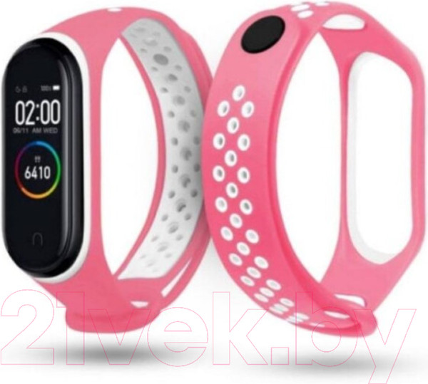 Изображение товара Ремешок для фитнес-трекера Case Nike для Mi Band 3/4 (розовый/белый)
