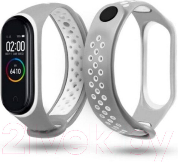 Изображение товара Ремешок для фитнес-трекера Case Nike для Mi Band 3/4 (серый/белый)