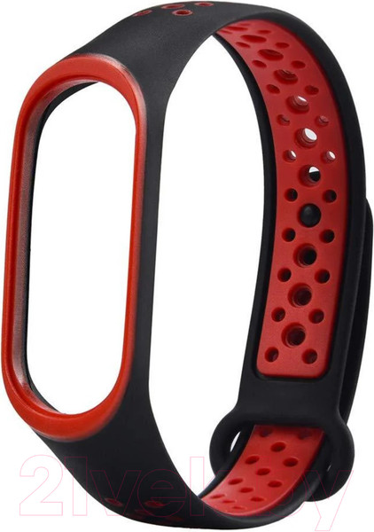 Изображение товара Ремешок для фитнес-трекера Case Nike для Mi Band 3/4 (черный/красный)