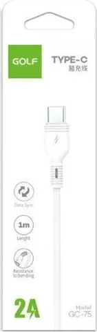 Изображение товара Кабель Golf GC-75 Type-C (1м, белый)