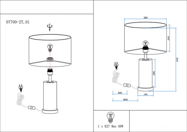 Изображение товара Прикроватная лампа Kinklight Тайла 07700-2T.01-20(01) (белый/бронза)