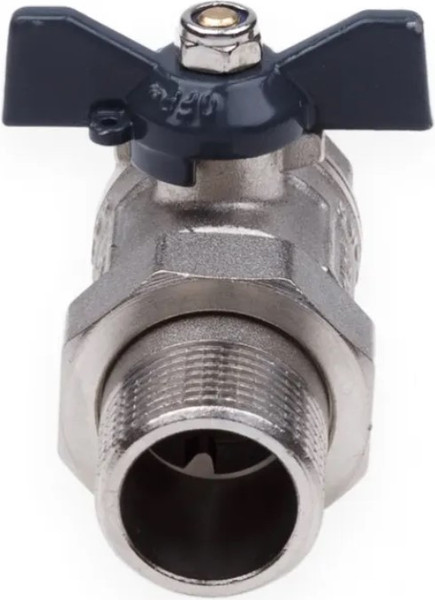 Изображение товара Шаровой кран Aqualink Со сгоном прямой 1/2 U B гайка-штуцер бабочка / СС01167