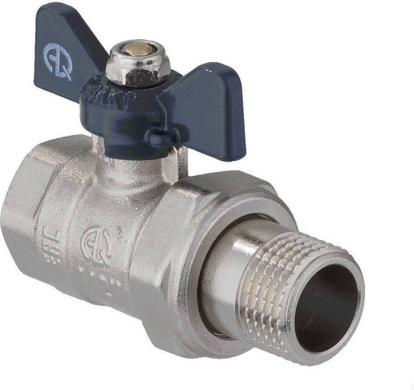 Изображение товара Шаровой кран Aqualink Со сгоном прямой 1/2 U B гайка-штуцер бабочка / СС01167
