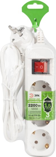 Изображение товара Удлинитель ЭРА Greenline UDL-10-315-ES / Б0065051