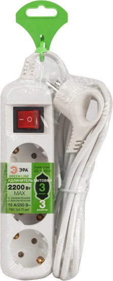 Изображение товара Удлинитель ЭРА Greenline UDL-10-330-ES / Б0065047