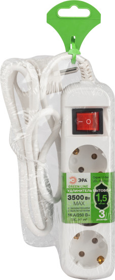 Изображение товара Удлинитель ЭРА Greenline UDL-16-315-ES / Б0065078