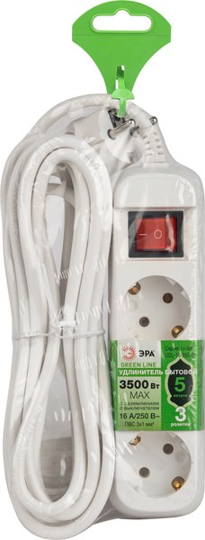 Изображение товара Удлинитель ЭРА Greenline UDL-16-350-ES / Б0065066