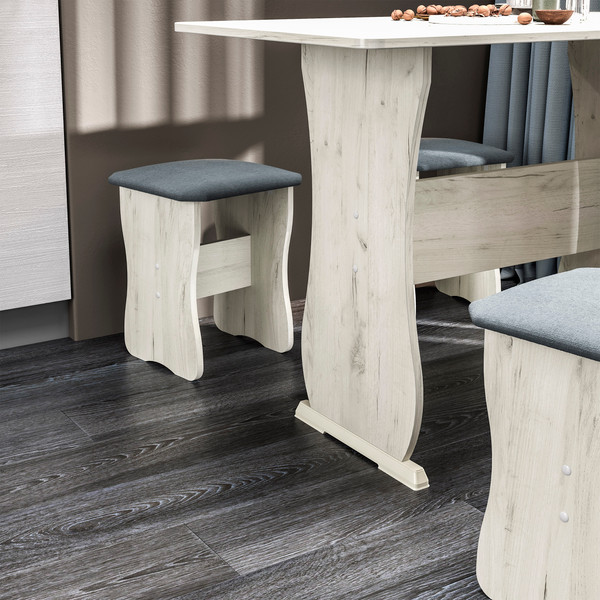 Изображение товара Обеденная группа ТриЯ Тип 1 МФ-101.006 (дуб крафт белый/велюр серый)