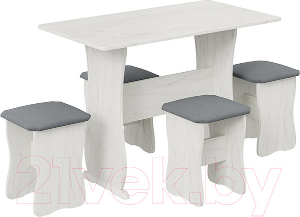 Изображение товара Обеденная группа ТриЯ Тип 1 МФ-101.006 (дуб крафт белый/велюр серый)