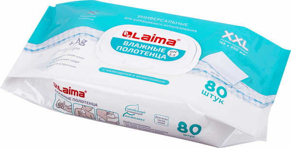 Изображение товара Влажные салфетки Laima XXL / 115222 (80шт)