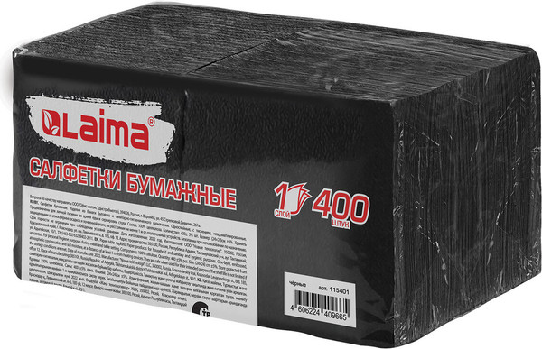 Изображение товара Бумажные салфетки Laima Big Pack / 115401 (400шт, черный)