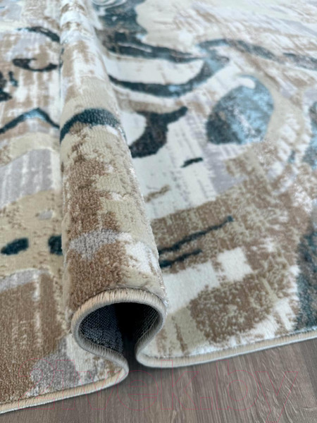 Изображение товара Ковер Radjab Carpet Бьянка Прямоугольник D007A / 7659RK-B (1.6x3, Cream Shirink/Blue Fdy)