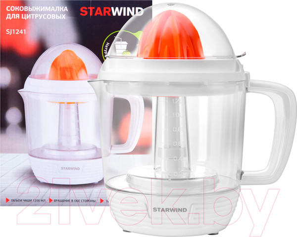 Изображение товара Соковыжималка электрическая StarWind SJ 1241 (белый/прозрачный)