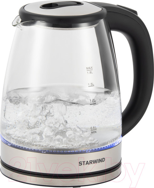 Изображение товара Электрочайник StarWind SKG4777 (черный/прозрачный)