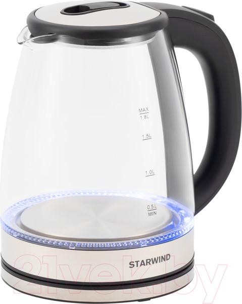 Изображение товара Электрочайник StarWind SKG4777 (черный/прозрачный)