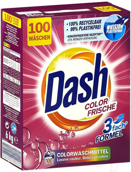 Изображение товара Стиральный порошок Dash Color Frische 3 fash Formel (6кг)