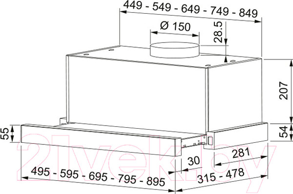 Изображение товара Вытяжка скрытая Franke Touch WH 50 (315.0702.969)