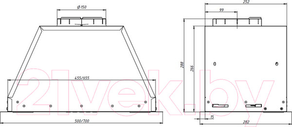 Изображение товара Вытяжка скрытая Franke Vera WH 52 (305.0712.241)