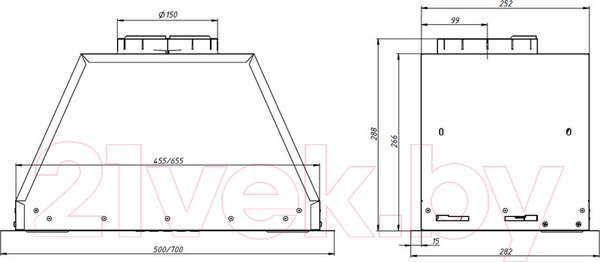 Изображение товара Вытяжка скрытая Franke Vera WH 72 (305.0712.242)