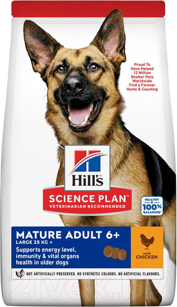 Изображение товара Сухой корм для собак Hill's Science Mature Adult 6+ с курицей (14кг)