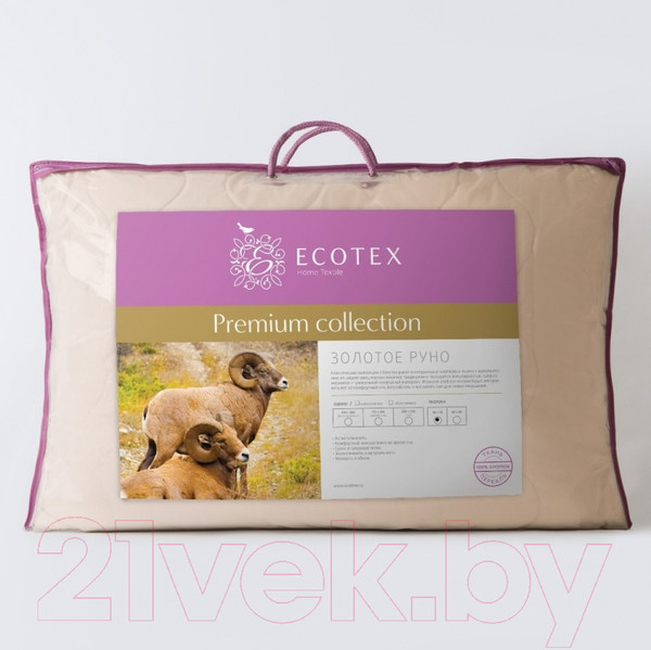 Изображение товара Подушка для сна ECOTEX Золотое руно 50x70 / ПЗР57
