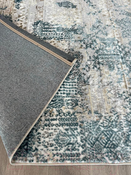 Изображение товара Ковер Radjab Carpet Бьянка Прямоугольник D057A / 8852RK-B (0.8x1.5, Cream Shirink/Blue Fdy)