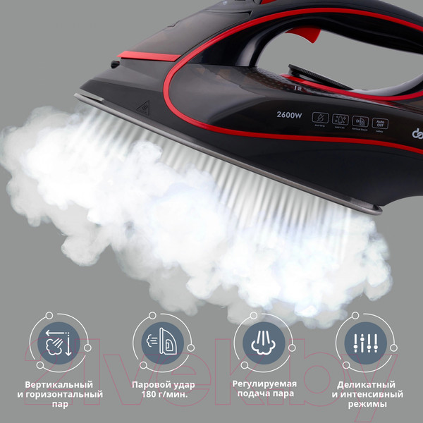 Изображение товара Утюг Domfy DSC-EI606 (черный/красный)