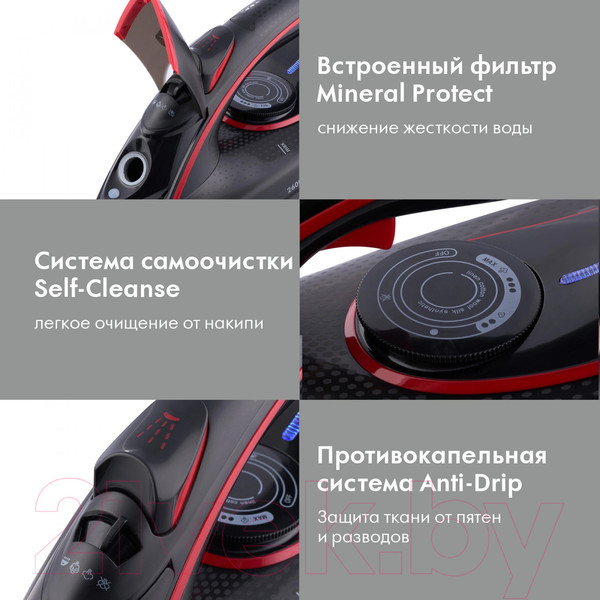 Изображение товара Утюг Domfy DSC-EI606 (черный/красный)