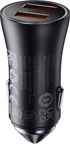 Изображение товара Адаптер питания автомобильный Baseus CGJM000013 (темно-серый)