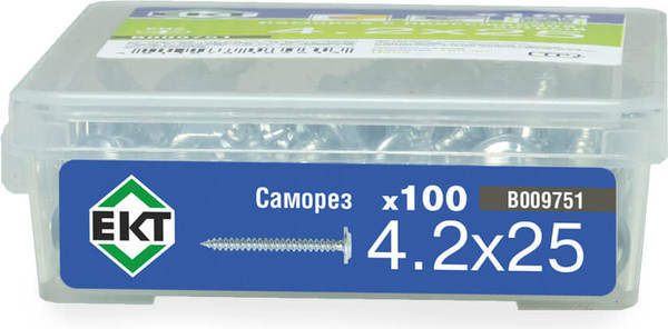 Изображение товара Саморез ЕКТ С прессшайбой 4.2x25 острый / B009751 (100шт)