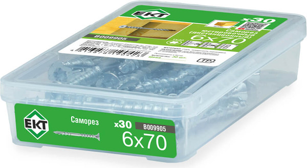Изображение товара Саморез ЕКТ Юстировочный 6.0x70 / B009905 (30шт)